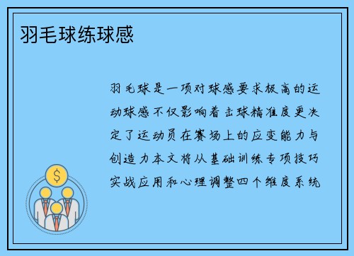 羽毛球练球感